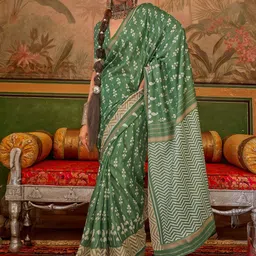 Anouk Ethnic Motifs Printed Pochampally Saree-image-38