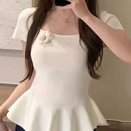 KPOP Women Round Neck Short Sleeves Top-image-93