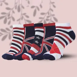 MJE Men Pack Of 5 Patterned Cotton Ankle Length Socks-image-19