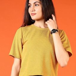 V-Mart Women Solid Round Neck Cotton T-shirt-picture-48