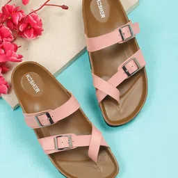 Kosher Women Open Toe Flats with Buckles-picture-17