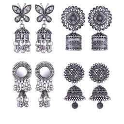 Sangria Peacock Shaped Jhumkas Earrings-image-62
