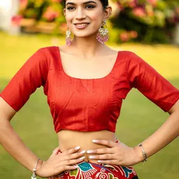 Anouk Rustic Block Print Saree image 2