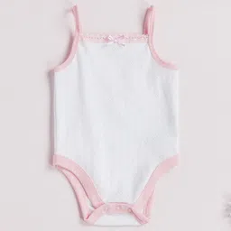 Juniors by Babyshop Girls Textured Cotton Strappy Bodysuit with Bow Detail-image-32