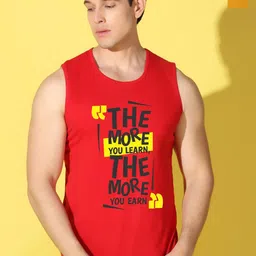 WOOSTRO Pack Of 2 Printed Super Combed Cotton Gym Vests VWS26(MORE RED)(PLAIN MUSTARD)-picture-52