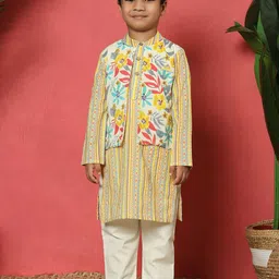 Readiprint Fashions Boys Ethnic Motifs Printed Regular Pure Cotton Kurta with Pyjamas-image-68