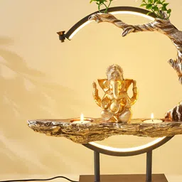 Home Centre Corsica Gold-Toned LED Ganesha Religious Idol Showpiece-15