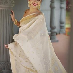 CaniBani Magenta Cotton Blend Banarasi Sarees-image-8