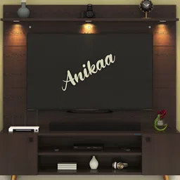 ANIKAA Maroon Zenith Particle Wood Zenith Floor Standing TV Entertainment Unit-45