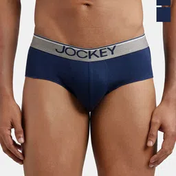 Jockey Pack of 3 Super Combed Cotton Solid Brief with Ultrasoft Waistband-8037-11