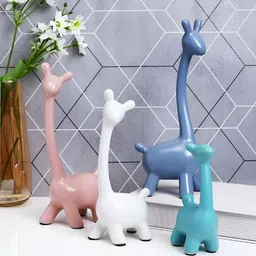 Myntra Elegant Homes White 4Pcs Giraffe Birds & Animals Figurine Ceramic Showpiece-image-11
