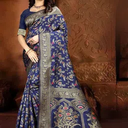 F FASHION Ethnic Motifs Zari Banarasi Saree-picture-17