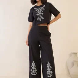 Zummer Embroidered Pure Cotton Top With Trouser-picture-18