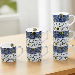 laghima jadon Multicoloured 6 Pieces Printed Ceramic Glossy Cups-13