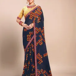 Moda Rapido Geometric Printed Saree With Blouse Piece-image-53