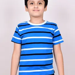 YOUMAA Boys Striped Round Neck T-shirt-33