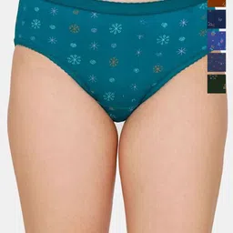 SLEAZY Pack Of 6 Printed Pure Cotton Mid-Rise Basic BriefsBarley_Print_Panty_06_myn_75-image-15