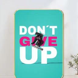 Livin'luxe Turquoise Blue & White Dont Give Up Printed Wall Art-picture-38