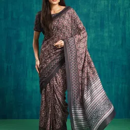 RACHNA Ajrak Printed Block Saree image 2