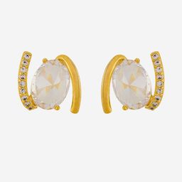 Kushal's Fashion Jewellery Gold-Plated Contemporary Zircon Studded Studs Earrings-picture-46