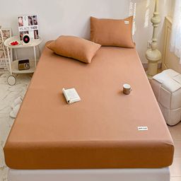 JC HOME Brown 140 TC Queen Bedsheet With 2 Pillow Covers-picture-24