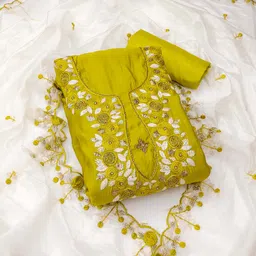 HERE&NOW Floral Embroidered Sequinned Unstitched Dress Material-picture-38