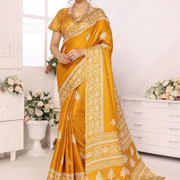 KALINI Ethnic Motifs Printed Leheriya Saree-picture-36