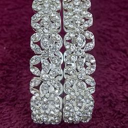 CHRISHAN Set Of 2 Sliver Plated Stone Studded Bangles image 2