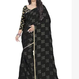 REDFISH Woven Bollywood Chiffon Saree-picture-20