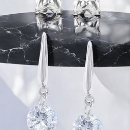 DressBerry Set Of 2 Contemporary Cubic Zirconia Studs-image-91