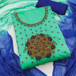 Panzora Embellished Unstitched Dress Material-image-84