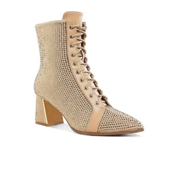 London Rag Women Rhinestone Embellished Ankle Boots-image-58