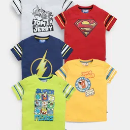 Here&Now X Game Begins Boys Assorted Set of 5 Pure Cotton Printed T-shirts-image-20