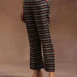 Libas Ethnic Motifs Printed Mirror Work A-Line Kurta with Trousers & Dupatta image 4