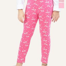 ariel Girls Pack Of 3 Printed Cotton Ankle-Length Leggings-image-10