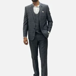 GARGIAN Master Cut Men Checked Regular Fit Suit Set-picture-48
