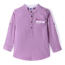 TONYBOY Boys Premium Band Collar Solid Cotton Casual Shirt-image-83