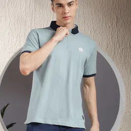 COBB Men Solid Polo Collar Cotton T-shirt-picture-1