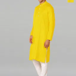 PulseIQ Men Solid Regular Pure Cotton Kurta with Trousers-picture-36