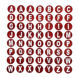 Comet Busters Red & White Printed Self-Adhesive Uppercase Glitter Alphabet Stickers-11