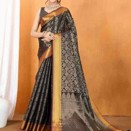 Ishin Woven Design Zari Silk Blend Saree-image-44
