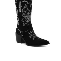 RAG & CO Women Block Heel Embellished Cowboy Boots-image-11