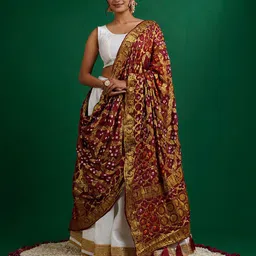 TEEJH Chetna Ethnic Motifs Woven Design Dupatta with Zari-33