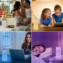 rg group Table Lamp,16 Color Changing Crystal Diamond Table Lamp,USB Rechargeable Touch Night Lamp image 3