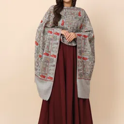 Pashmoda Ethnic Motifs Embroidered Woolen Shawl-picture-35