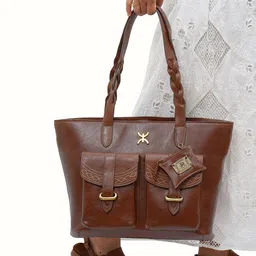 Hidesign Leather Shopper Shoulder Bag with Tasselled-51