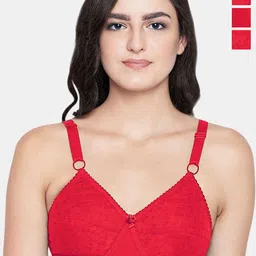 Bodycare Pack of 3 Cotton Lightly Padded Non wired Tshirt Bra-image-9