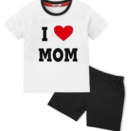 MRS NATURAL Kids Printed Round Neck Pure Cotton T-shirt And Shorts-39