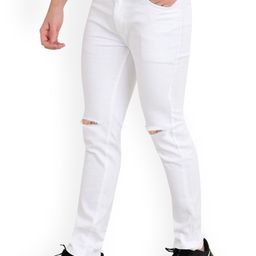 LINARIA Men Classic Tapered Fit Slash Knee Stretchable Jeans-picture-2