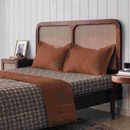 The Happy Pod Rust Geometric Microfiber Single Bedding Set image 2